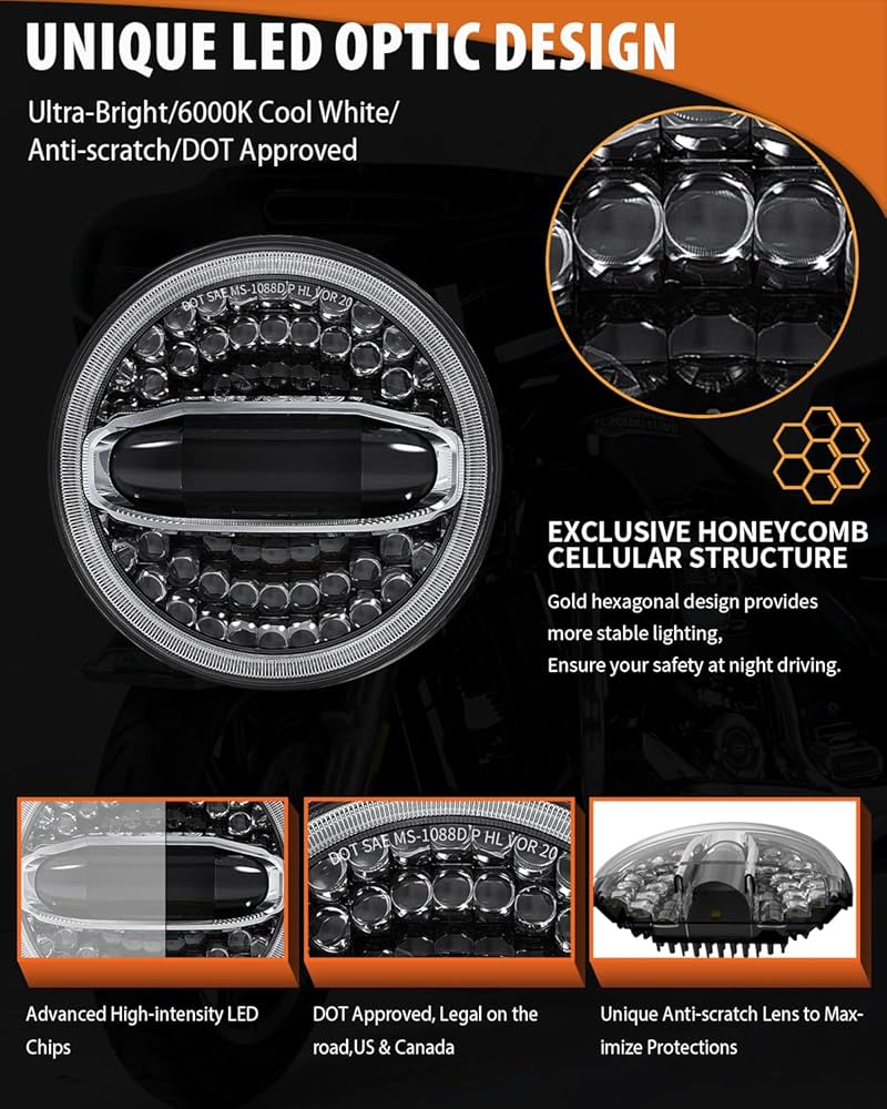 Amazon.co.jp: Z-OFFROAD 7インチ LED ヘッドライト Halo DRL +
